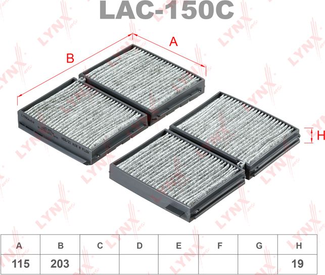 Салонный фильтр LYNXauto. Артикул LAC-150C