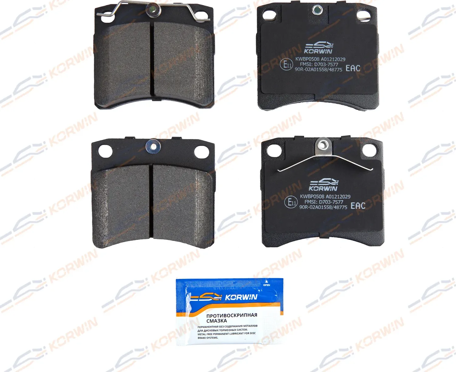 Колодки тормозные перед. VW T4 90-03 (+диск 15) (Korwin). Артикул KWBP0508