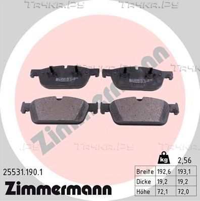 Тормозные колодки Zimmermann передние для Mercedes-Benz GLE Coupe I (C292) 2015-2019. Артикул 25531.190.1