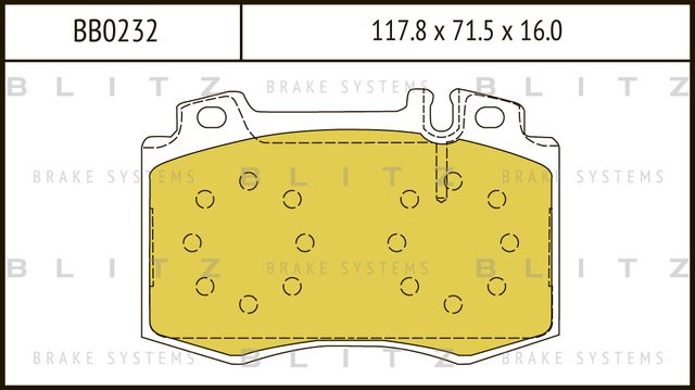 Колодки тормозные MB W163/W220 98- перед.с датчиком (Blitz). Артикул BB0232