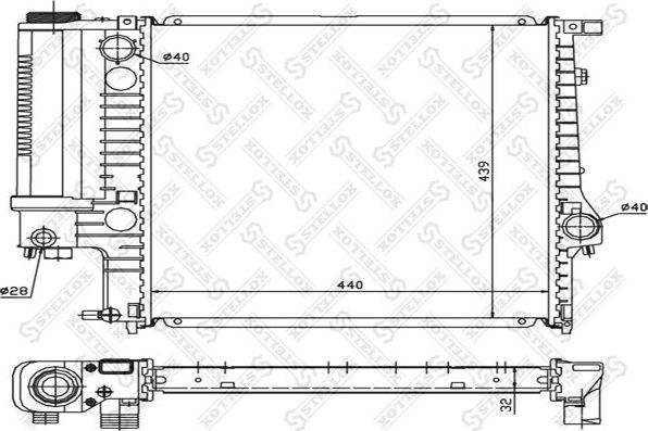 Радиатор охлаждения двигателя Stellox. Артикул 10-25023-SX