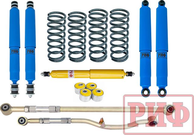 Лифт-комплект РИФ арктический для Nissan Patrol Y60 (левый руль) 1987-1997, лифт 100 мм. Артикул RIF-Y60-4-L-Arc