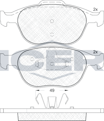 Тормозные колодки Icer передние для Ford Puma I 1997-2002. Артикул 181537