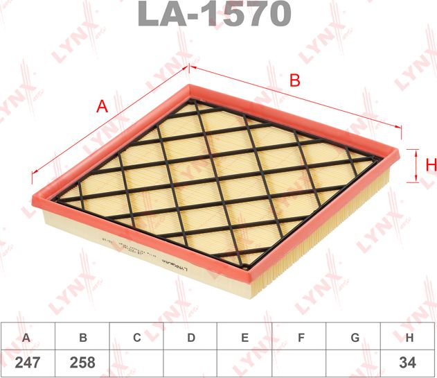 Воздушный фильтр LYNXauto. Артикул LA-1570