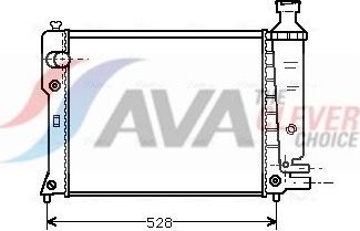 Радиатор охлаждения двигателя AVA. Артикул PEA2092