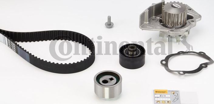 Помпа (водяной насос) с комплектом ремня ГРМ ContiTech. Артикул CT986WP2