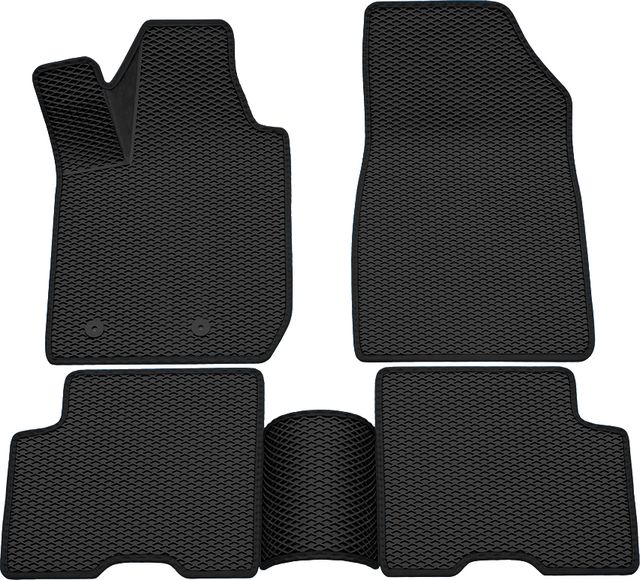 Коврики Rezkon 3D EVA ромб резиновые для салона Renault Arkana I 2019-2026 Черный кант. Артикул 9229040101