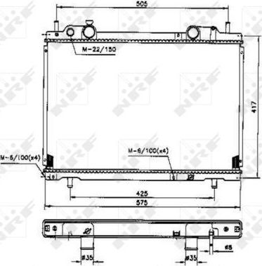 Радиатор охлаждения двигателя NRF для Fiat Bravo I 1995-2001. Артикул 53200