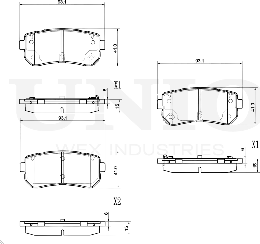 Колодки тормозные дисковые, комплект (Unio). Артикул BRP-20043