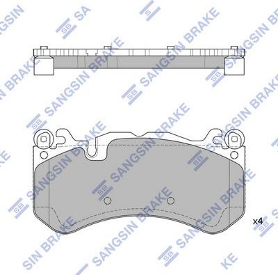 Тормозные колодки Sangsin Hi-Q передние для Mercedes-Benz SLS AMG 2010-2014. Артикул SP2187
