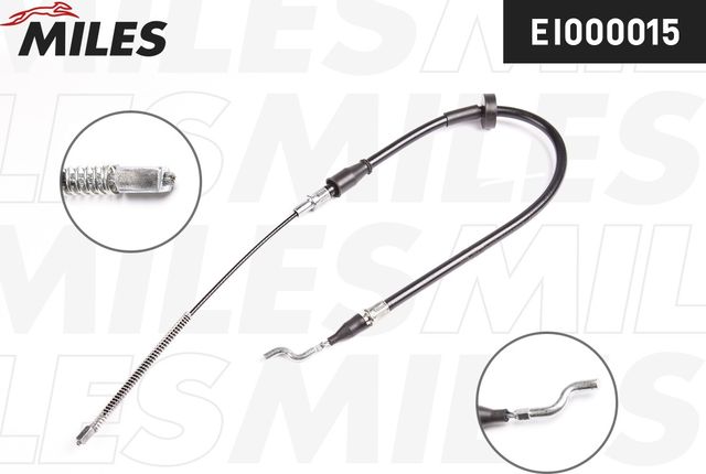 Трос ручника (тросик ручного тормоза) Miles задний правый/левый для Volkswagen Transporter T4 1990-2003. Артикул EI000015