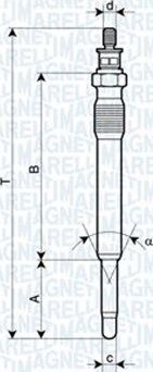 Свеча накаливания (накала) Magneti Marelli для Peugeot 806 I 1999-2002. Артикул 062900001304