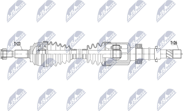 Полуось (привод в сборе, приводной вал) NTY передняя правая для Renault Clio IV 2012-2019. Артикул NPW-RE-158