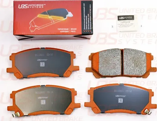 Тормозные колодкиLEXUS RX300/RX330/RX350/RX400h/RX450H 03-10/TOYOTA HARRIER пере (UBS). Артикул B1110011