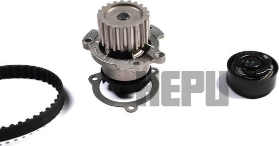 Помпа (водяной насос) с комплектом ремня ГРМ Hepu. Артикул PK06253