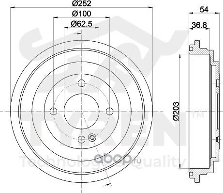 Барабан тормозной KIA/HYUNDAI SOLARIS/RIO 11 (Tyren). Артикул TYR1311271