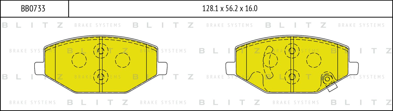 Колодки тормозные дисковые (Blitz). Артикул BB0733