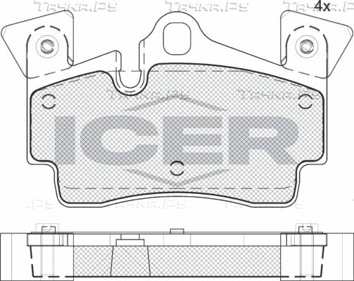 Тормозные колодки Icer задние для Audi Q7 I (4L) 2006-2015. Артикул 181611-203