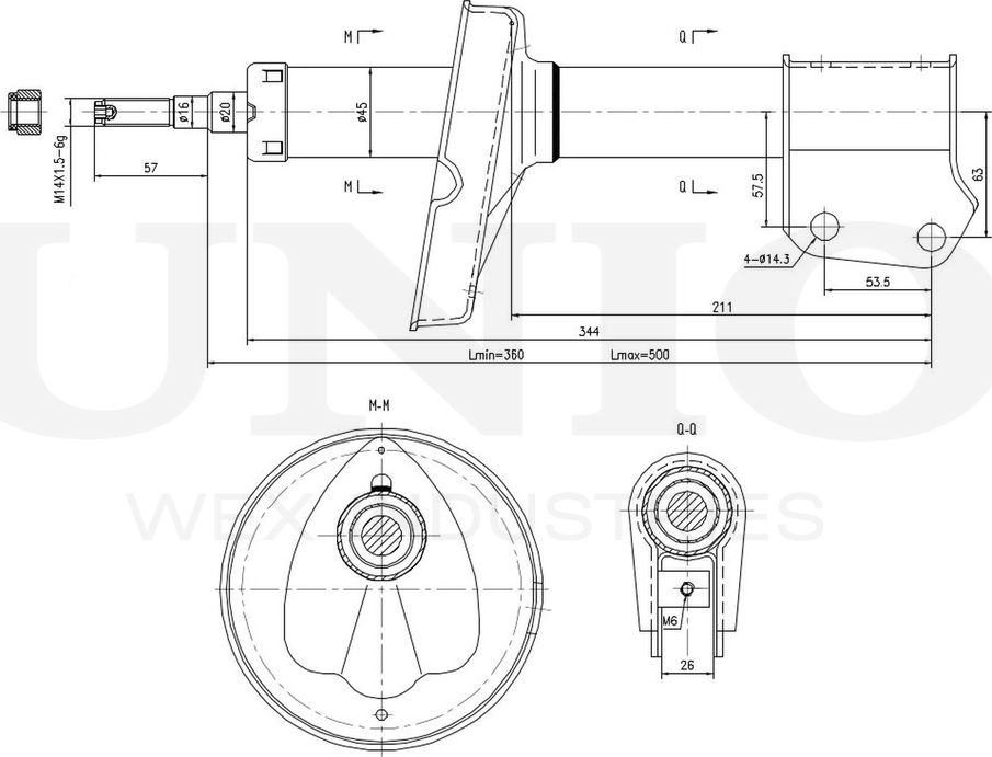 Амортизатор подвески (Unio). Артикул SAB-20034
