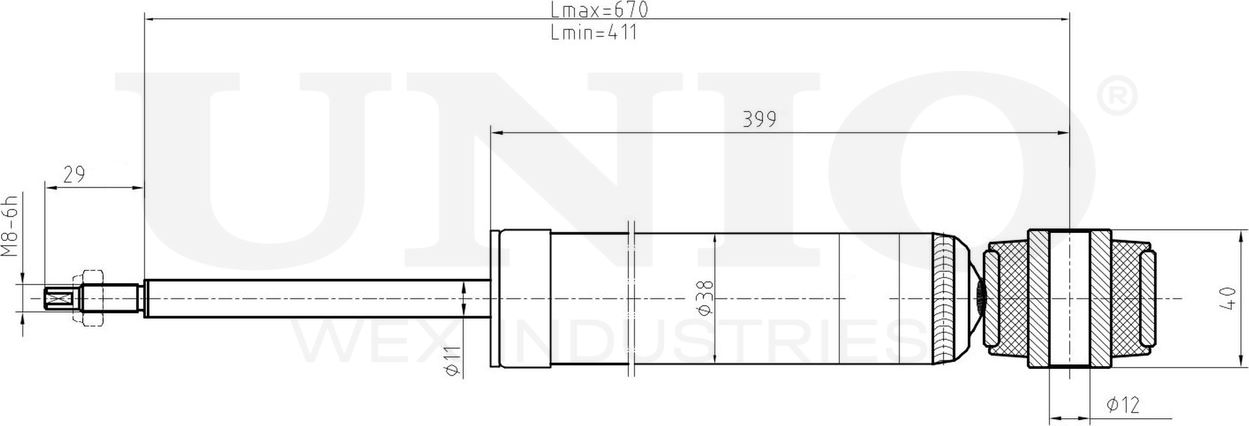 Амортизатор подвески (Unio). Артикул SAB-10717