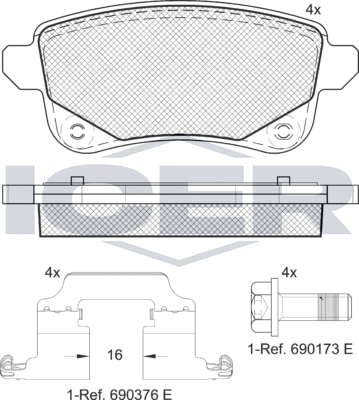 Тормозные колодки Icer. Артикул 182222