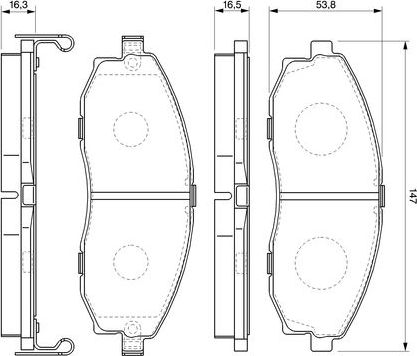 Тормозные колодки Bosch (Low-Metallic). Артикул 0 986 424 670