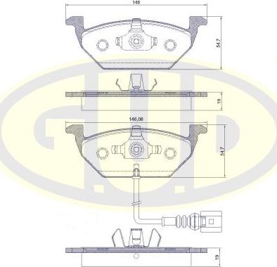 Тормозные колодки G.U.D.. Артикул GBP880110