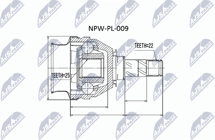 Шрус внутренний (граната) NTY. Артикул NPW-PL-009