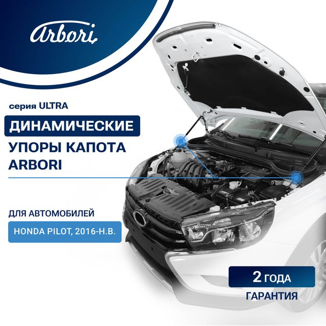Амортизаторы (упоры) капота Arbori для Honda Pilot 2016-2026. Артикул ARBORI.HD.014102