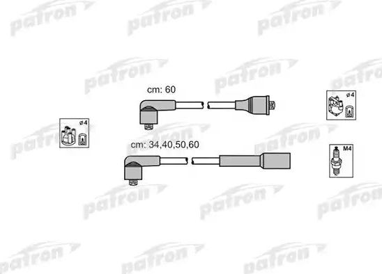 Высоковольтные провода (провода зажигания) (комплект) Patron (EPDM (Этилен-пропиленовый каучук)). Артикул PSCI1015
