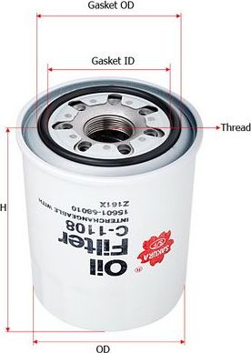 Масляный фильтр Sakura. Артикул C-1108