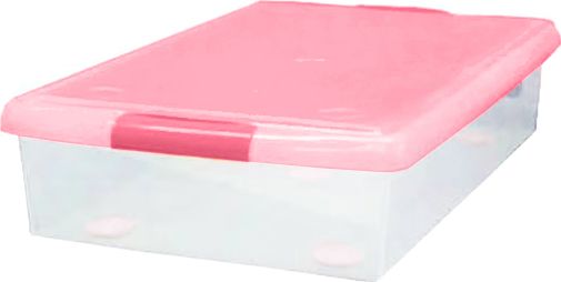 Короб для хранения Iris Ohyama THIN BOX 34л, Прозрачный-розовый. Артикул UG-725P