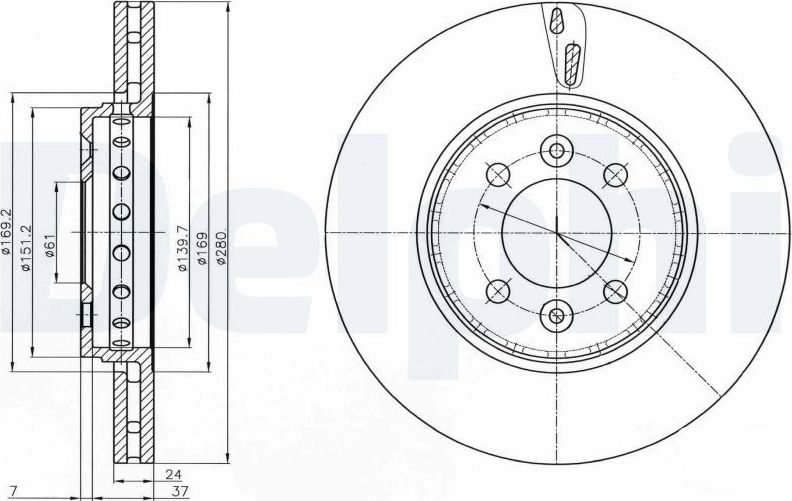 Тормозной диск Delphi. Артикул BG4536C
