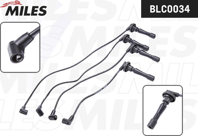 Высоковольтные провода (провода зажигания) (комплект) Miles для Honda Integra III 1997-2001. Артикул BLC0034
