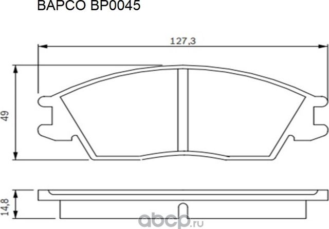Колодки тормозные дисковые пер. HYUNDAI ACCENT (X-3) 94-00-(LC) 02-06, (Bapco). Артикул BP0045