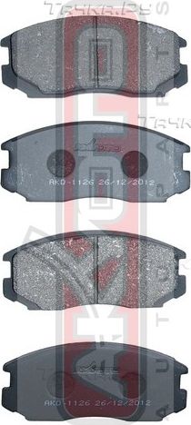 Тормозные колодки Akyoto Packing AKYOTO передние для Proton Gen-2 2004-2012. Артикул AKD-1126