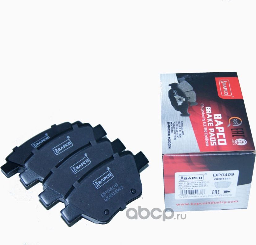 Колодки тормозные дисковые зад. VAG A1 10-, A3 03-12, SUPERB II (3T4)( (Bapco) Bapco. Артикул BP0409
