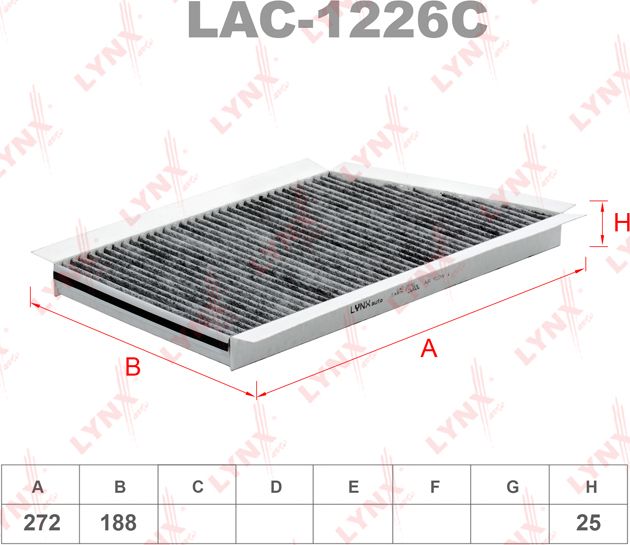 Салонный фильтр LYNXauto. Артикул LAC-1226C