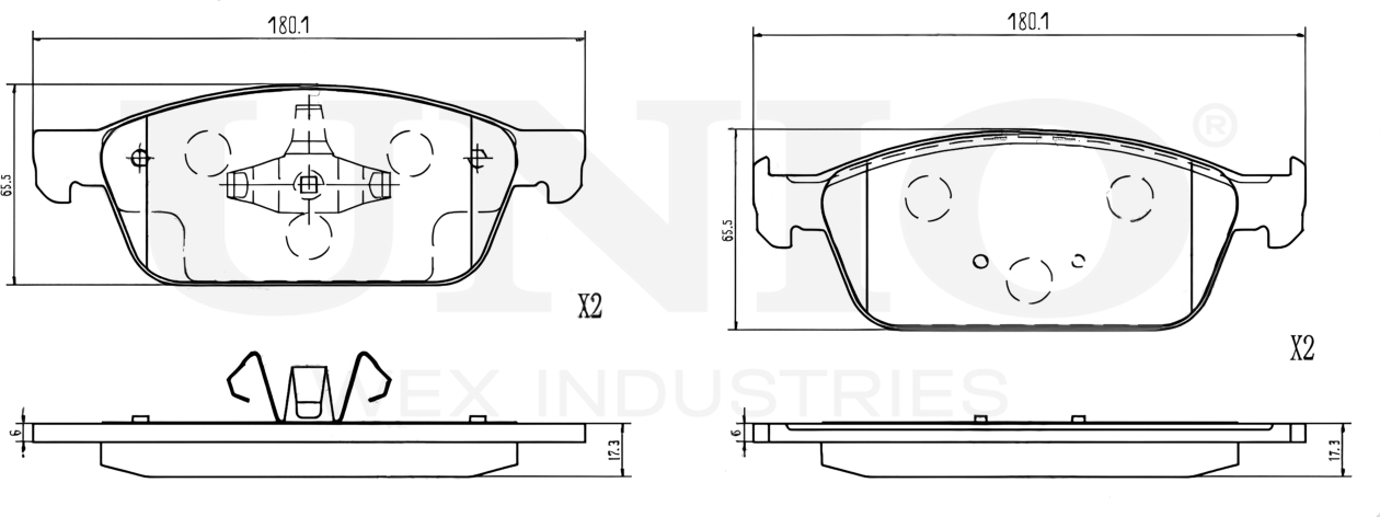 Колодки тормозные дисковые, комплект (Unio). Артикул BRP-20119