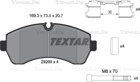 Тормозные колодки Textar Q+. Артикул 2920002