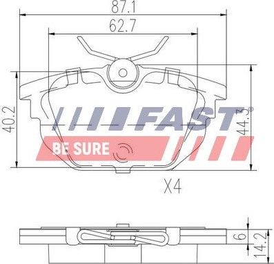 Тормозные колодки Fast. Артикул FT29110