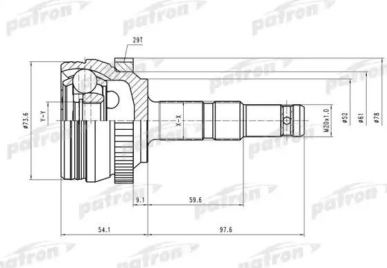 Шрус наружный (граната) Patron. Артикул PCV1400