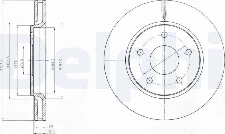 Тормозной диск Delphi. Артикул BG4248