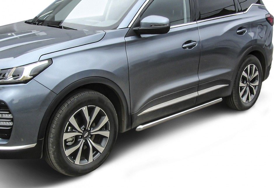 Пороги Slitkoff труба d57 для Chery Tiggo 7 Pro 2020-2026. Артикул CT7PR-006