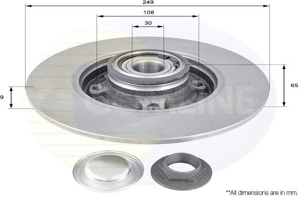 Тормозной диск Comline COATED задний для Citroen C4 II 2006-2026. Артикул ADC3002