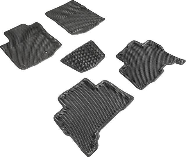 Коврики Seintex 3D EVA ромб для салона Toyota Land Cruiser Prado 150 2017-2026 ЧЕРНЫЕ. Артикул 95195