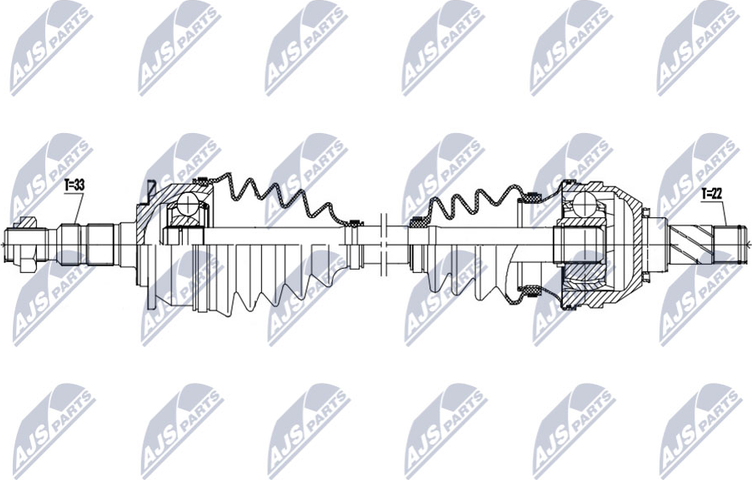Полуось (привод в сборе, приводной вал) NTY. Артикул NPW-PL-121