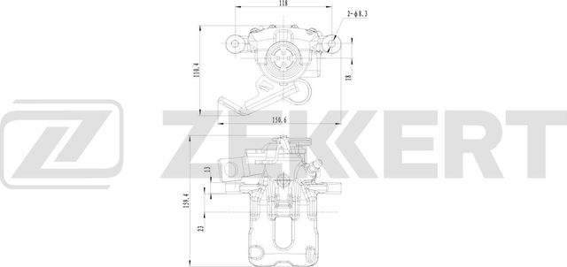 Тормозной суппорт Zekkert (Чугун) задний правый для Honda Civic VIII 2005-2011. Артикул BS-8351