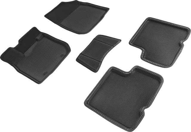 Коврики Seintex 3D EVA Соты для салона Renault Logan I 2004-2013 ЧЕРНЫЕ. Артикул 95244