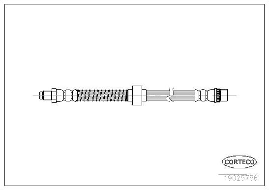 Тормозной шланг Corteco (EPDM (Этилен-пропиленовый каучук)). Артикул 19025756